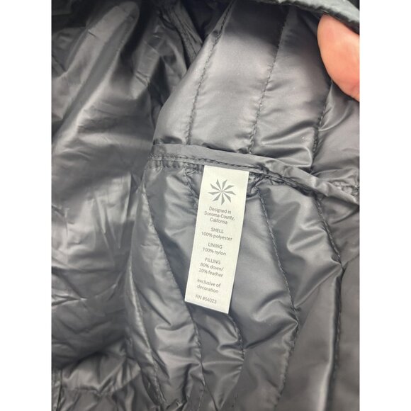 Athleta Jacket Womens XXS Black Down Puffer Moto Asym Zip Quilted Warm Travel - Picture 5 of 6